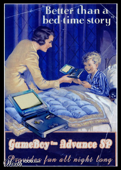 gameboy advance sp Vintage Advertisement of Modern Technology