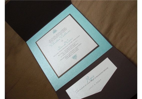 Orange Hill Custom Designed Wedding Invitation -- Sample