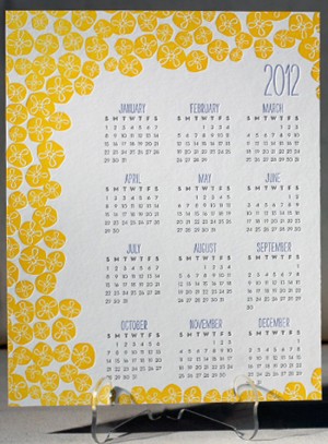 letterpress yellow year calendar smock 300x407