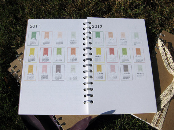 2012 Planner, Modern, Eco-friendly, Unique Notebook