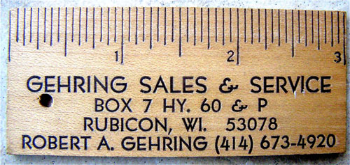 Gehring sales and service Strange Business Card