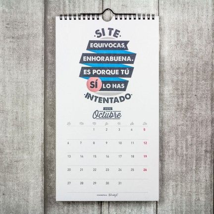 Calendario pared - En 2014 vas a conseguir todo lo que te propongas. Lo encontrarás en http://www.mrwonderfulshop.es/es/ #calendario #2014