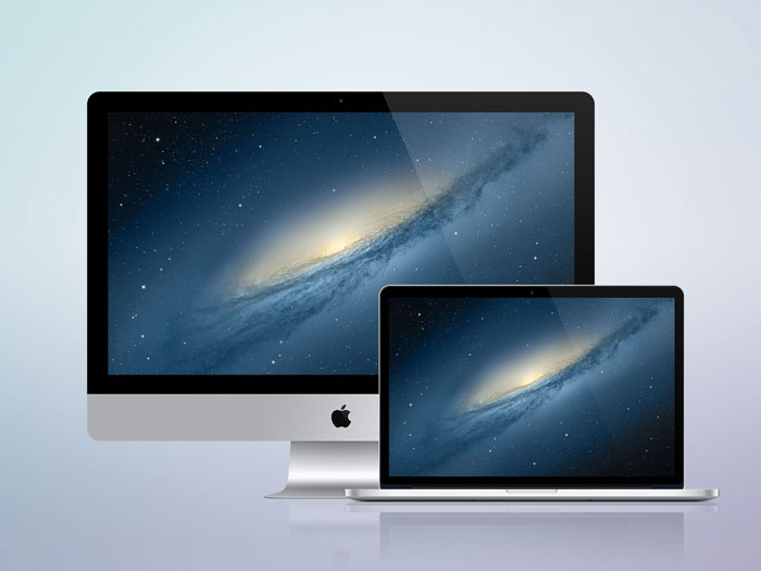 iMac + MacBook Retina Mockup Design